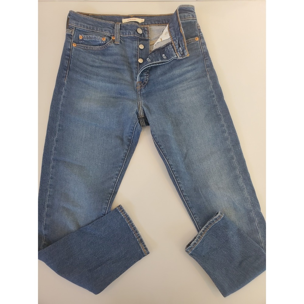Levis Wedgie Skinny Jeans Womens 29x29 Medium Wash Button Fly Denim